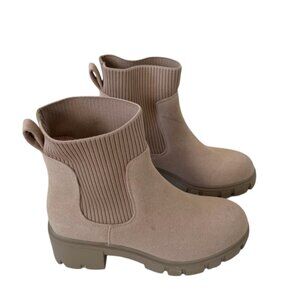 Chelsea Boots Fashion Slip on Platform Ankle Boots Lug Sole Chunky Booties